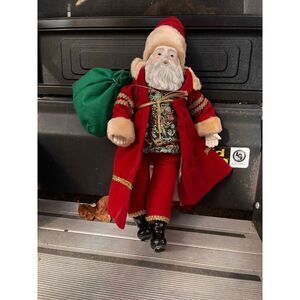 Santa Claus  ceramic red suit  20” tall Dab old fashion￼